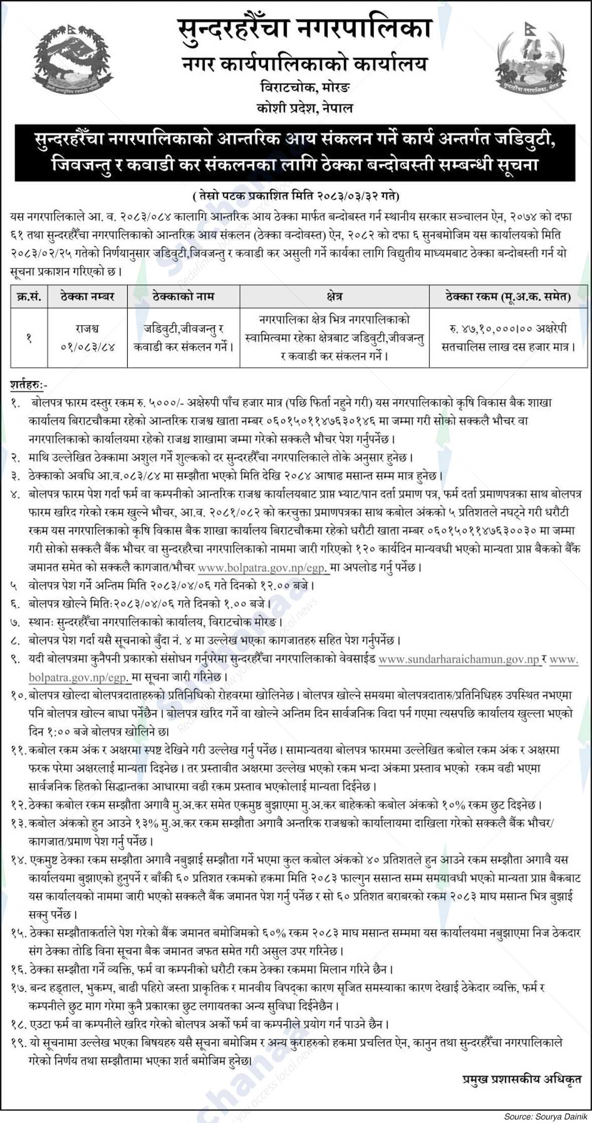Sundarharaicha Municipality