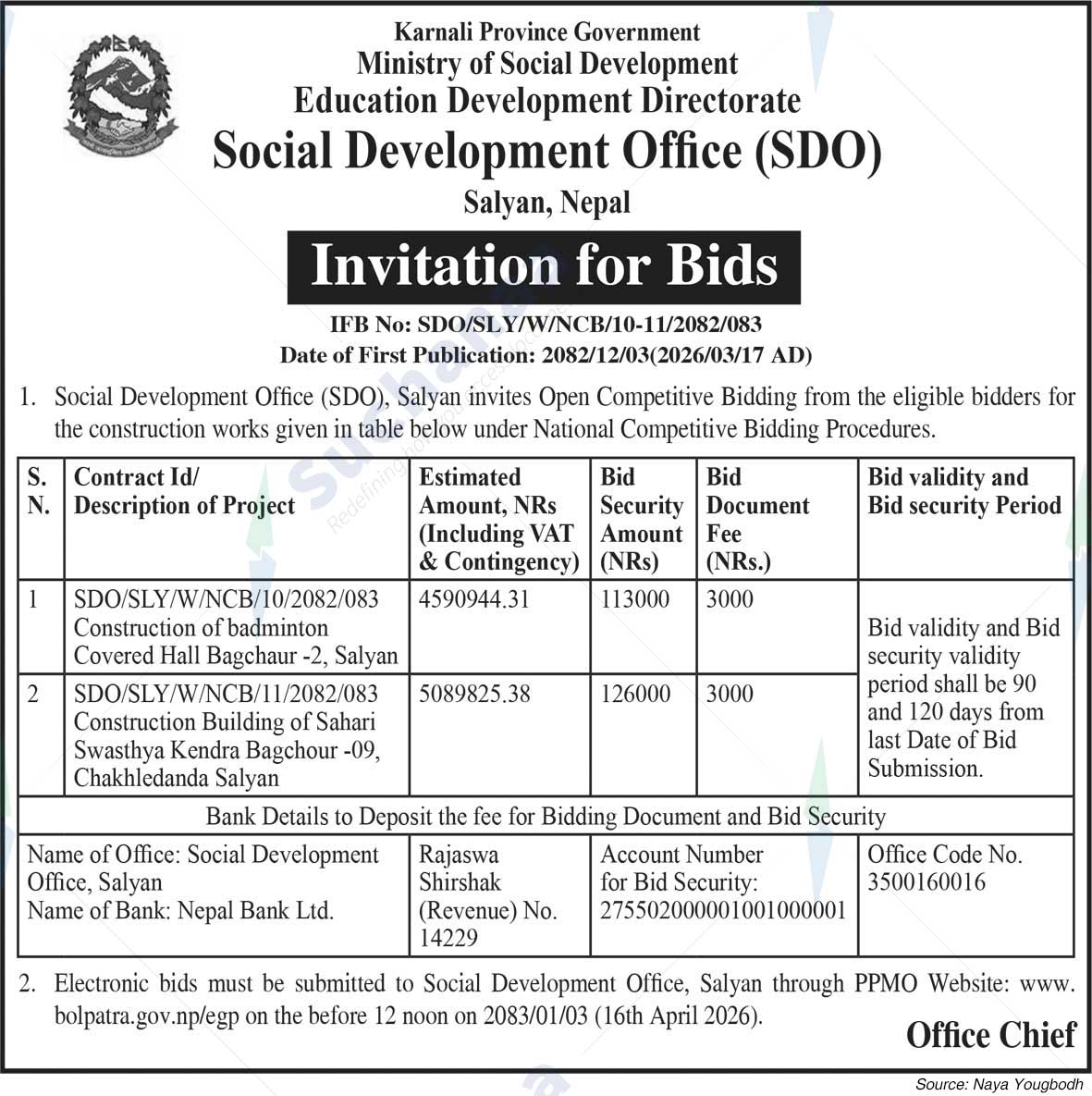 Social Development Office (SDO), Salyan