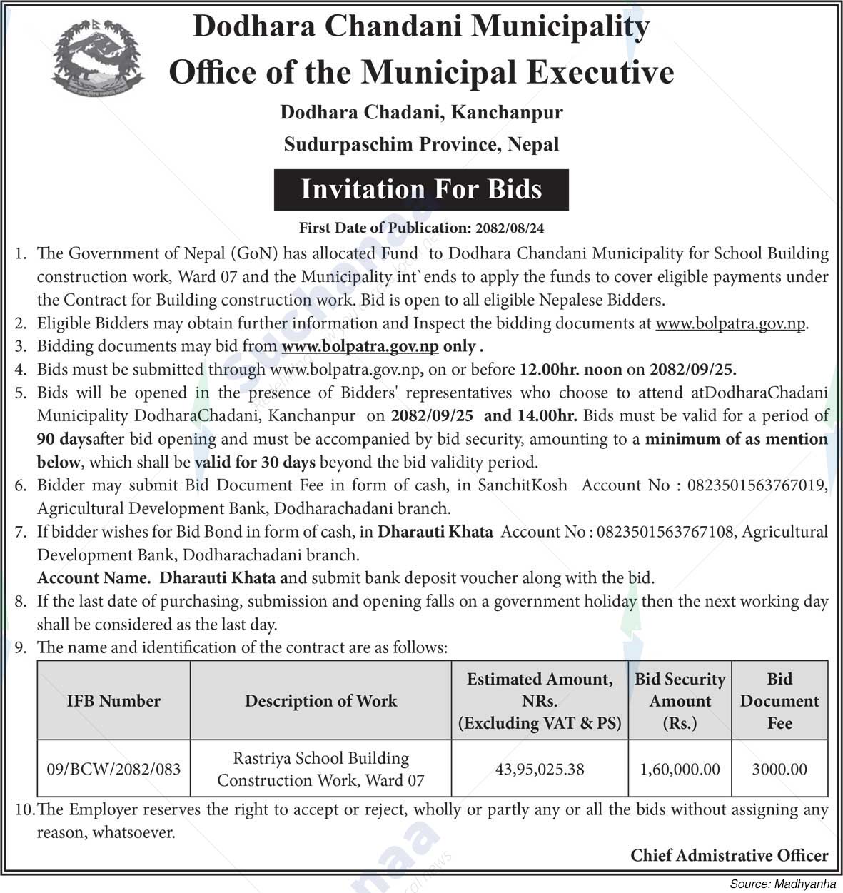 Dodhara Chandani Municipality