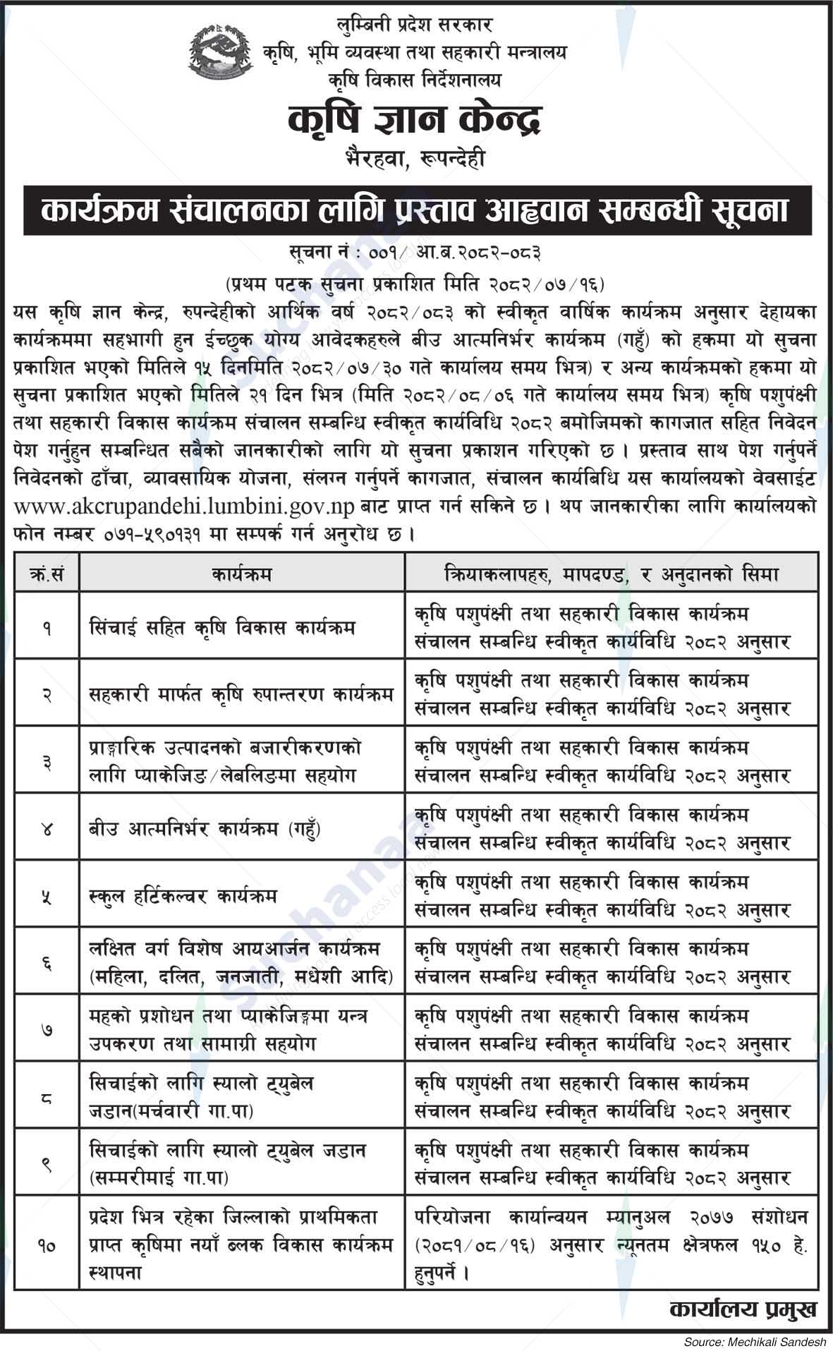 Agricultural Knowledge Centre, Bhairahawa, Rupandehi