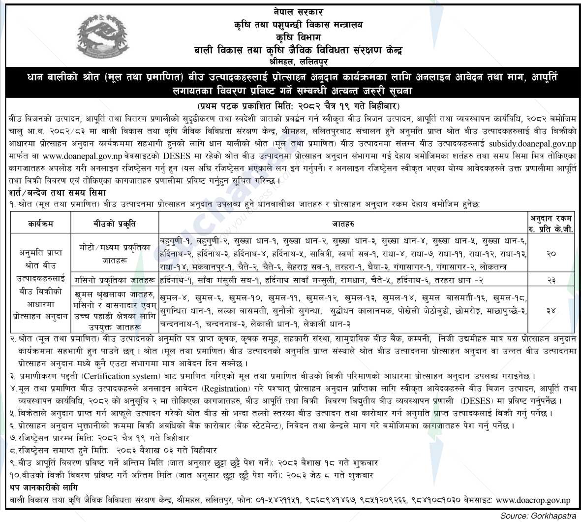 Centre for Crop Development and Agro Bio-diversity Conservation