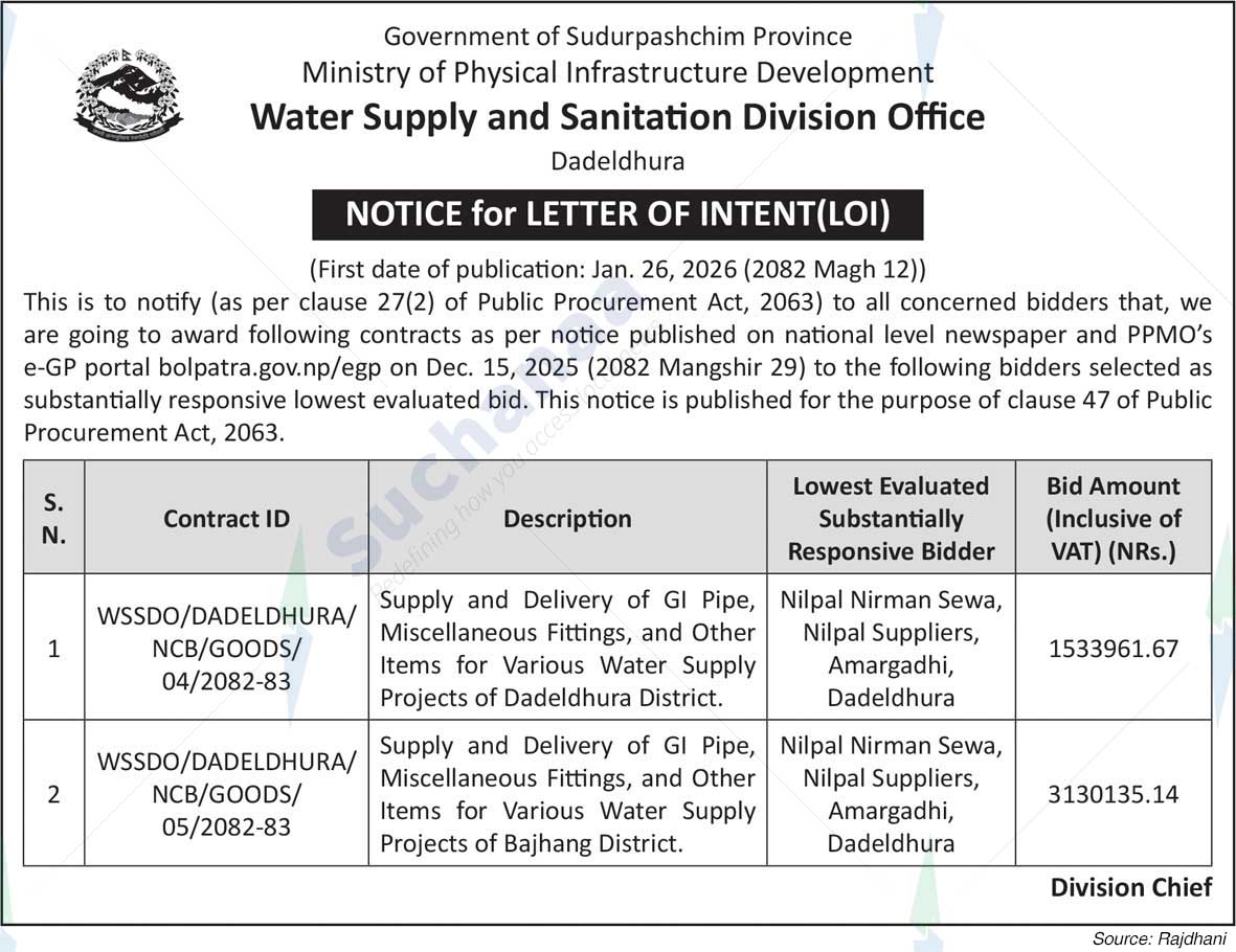 Water Supply and Sanitation Division Office, Dadeldhura