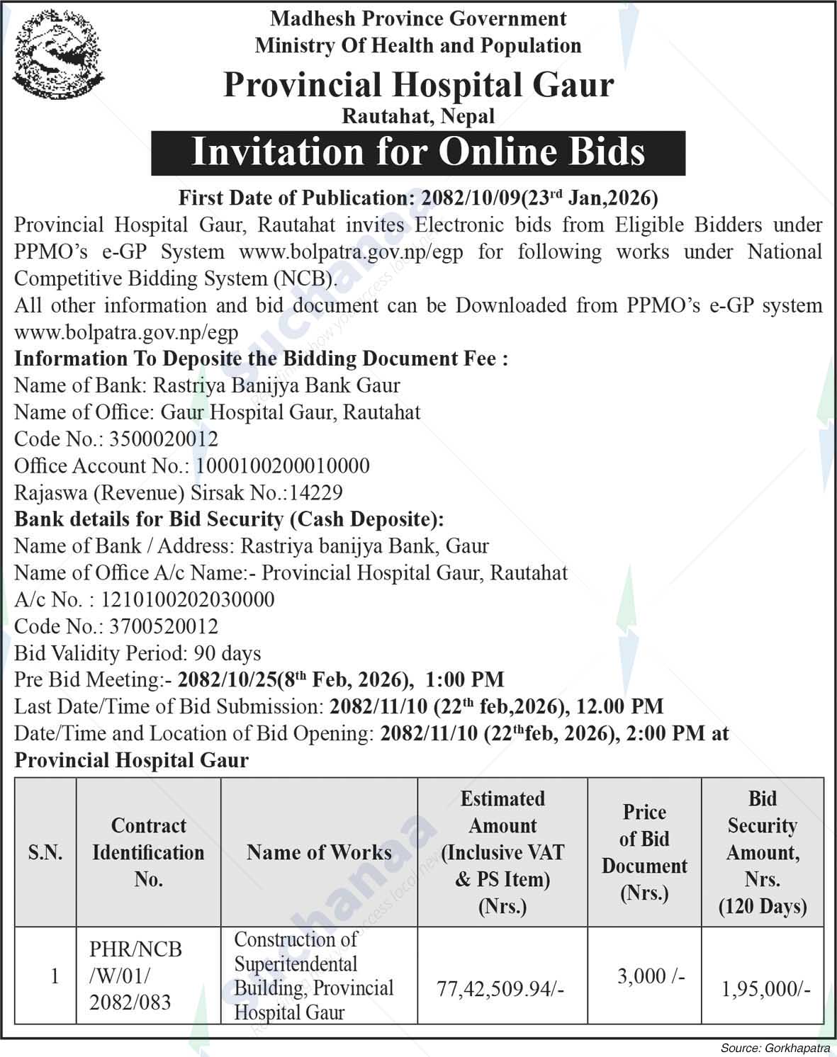 Provincial Hospital Gaur