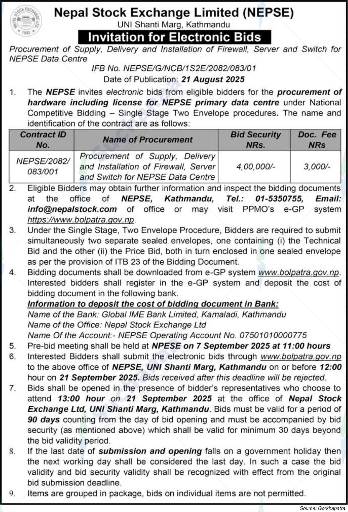 Nepal Stock Exchange Limited (NEPSE)