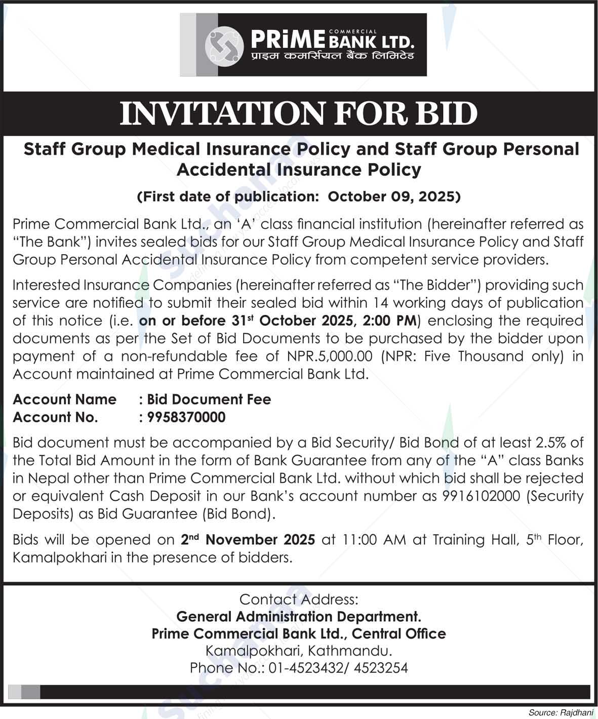 Prime Commercial Bank Limited