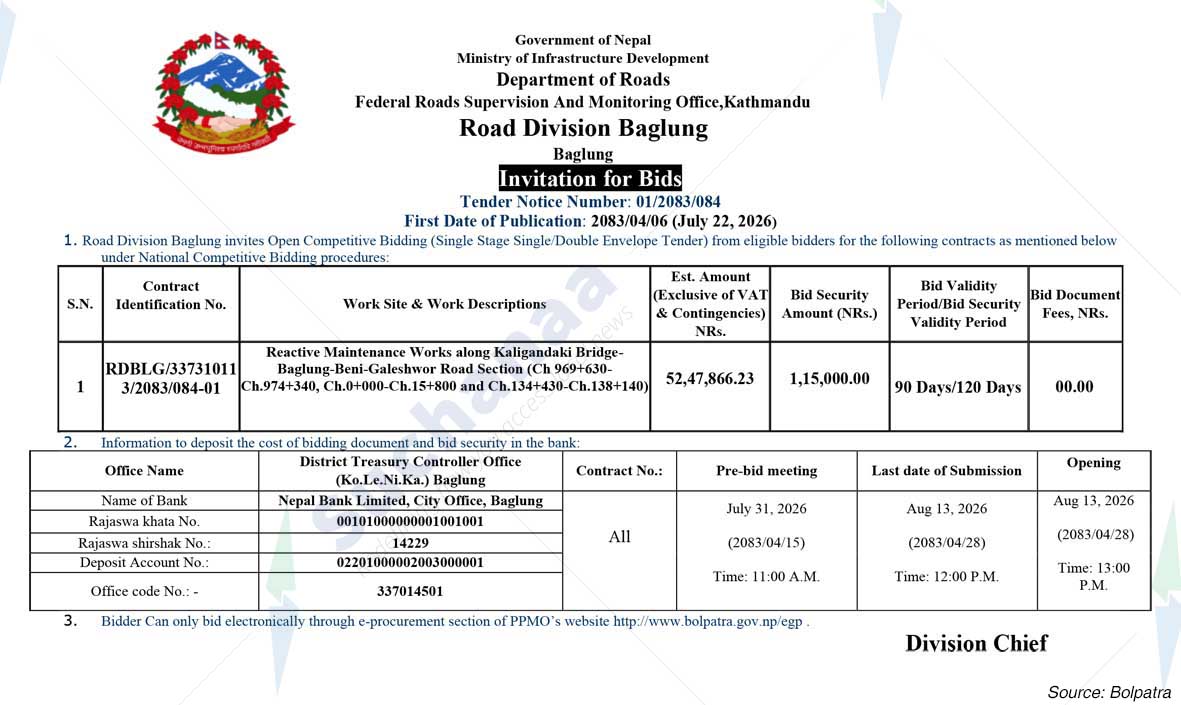Road Division, Baglung
