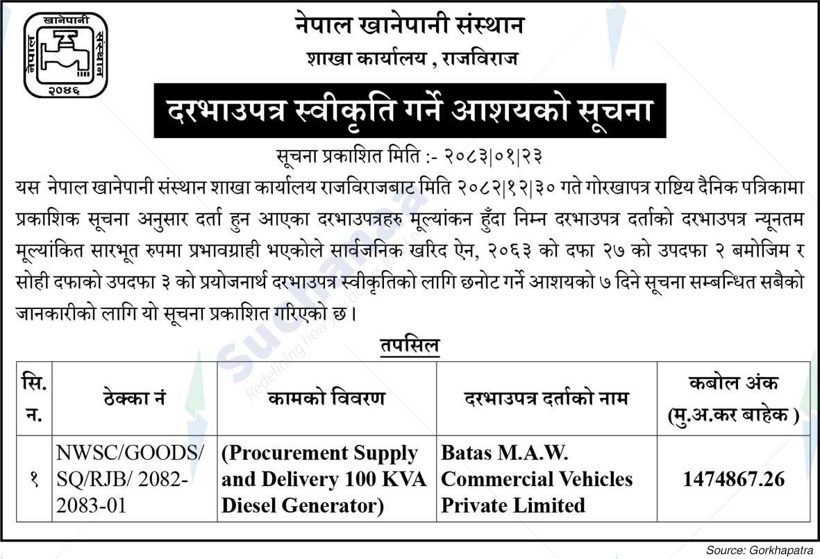 Nepal Water Supply Corporation (NSC)