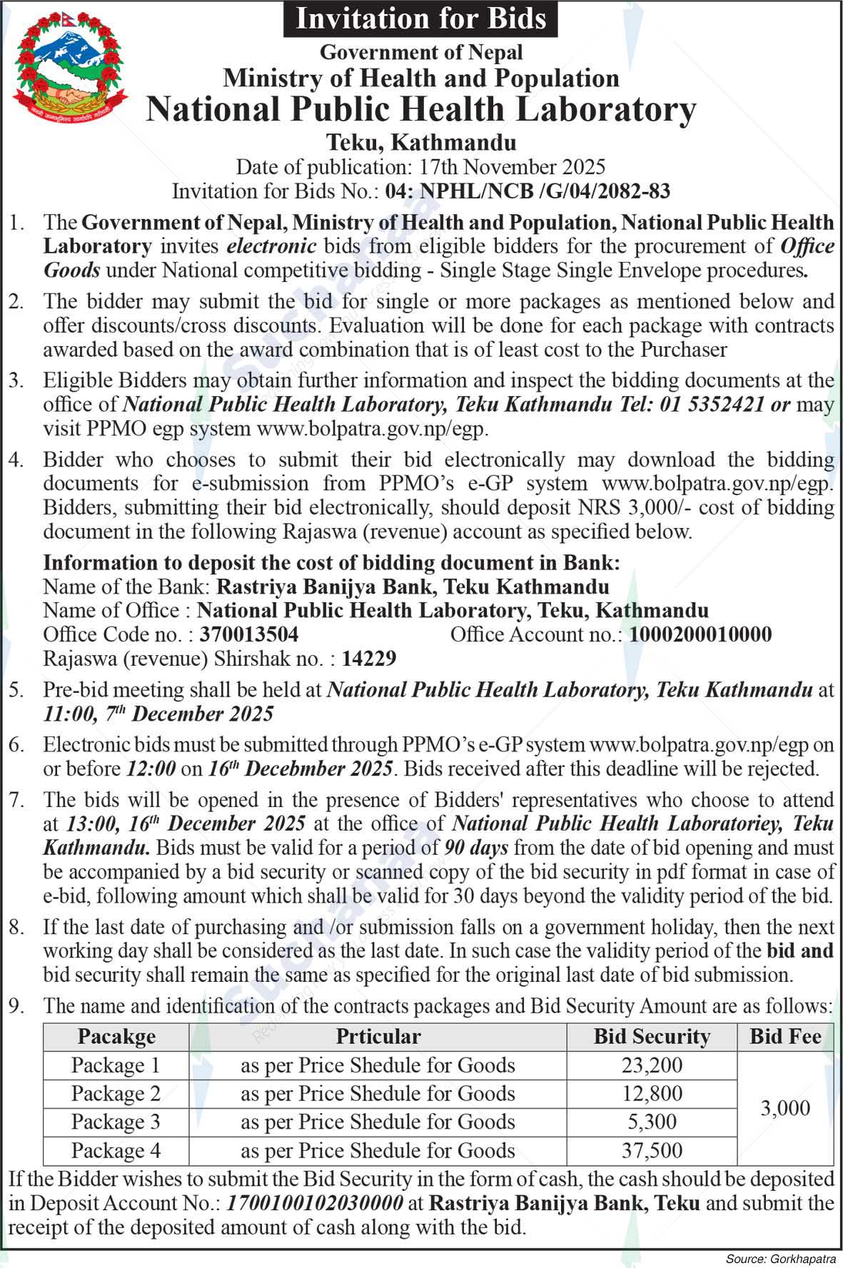 National Public Health Laboratory (NPHL)