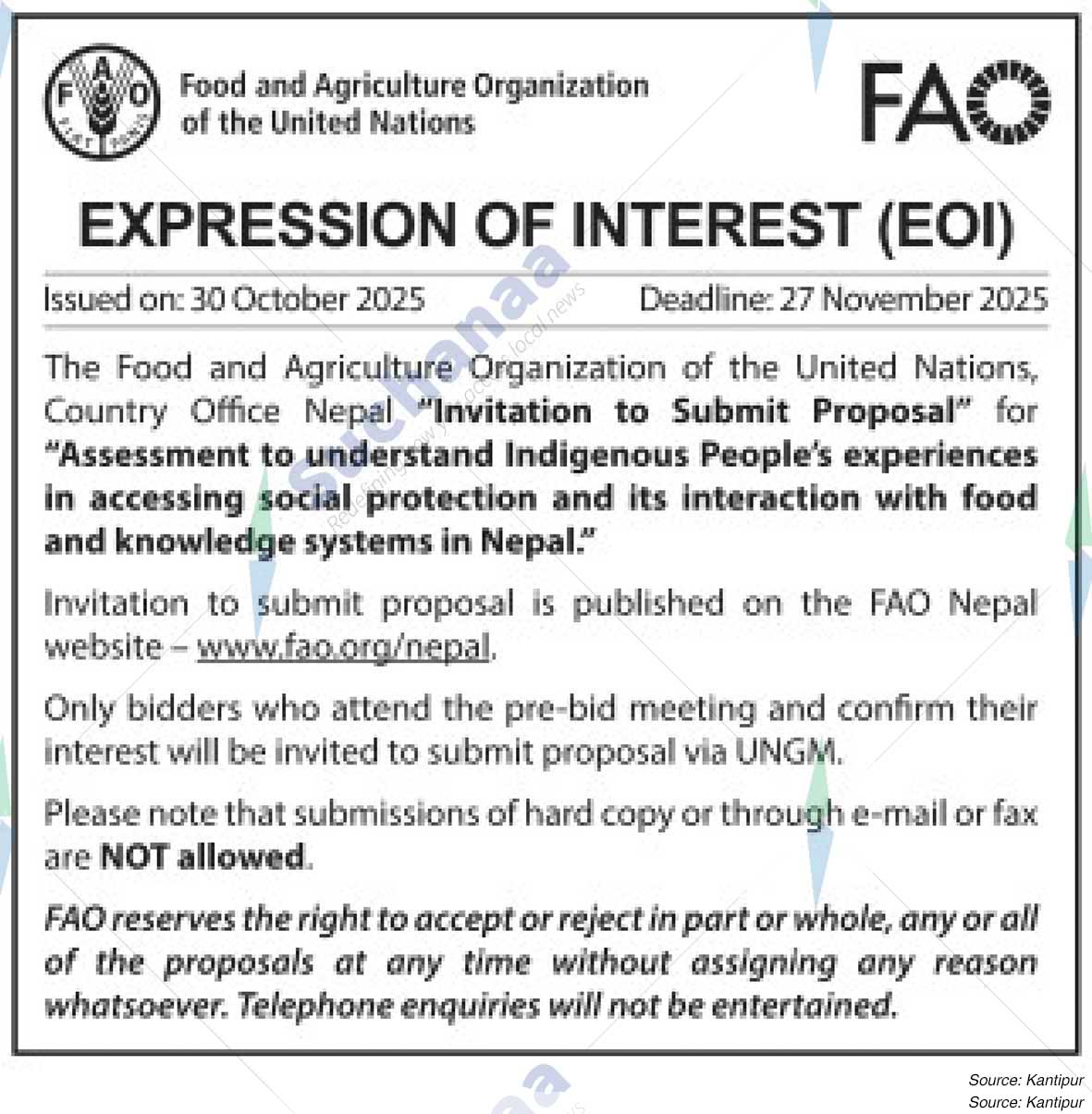 Food and Agriculture Organization of the United Nations (FAO)