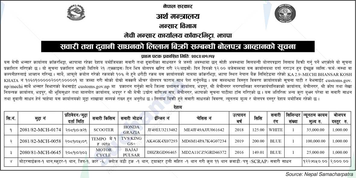Mechi Customs Office Kankarvitta, Jhapa