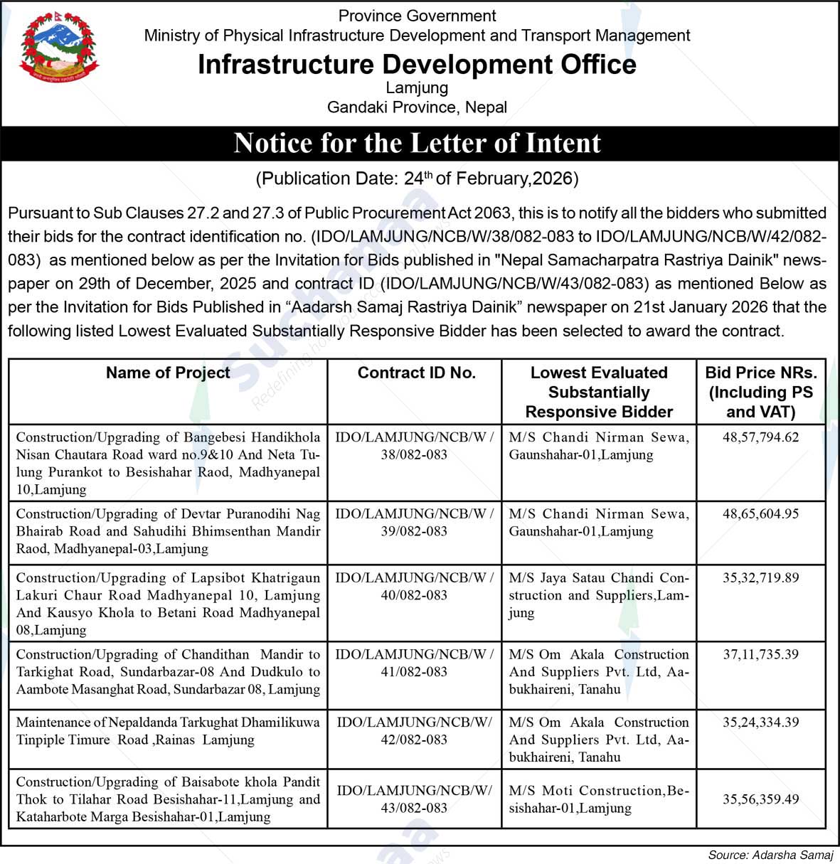 Infrastructure Development Office, Lamjung