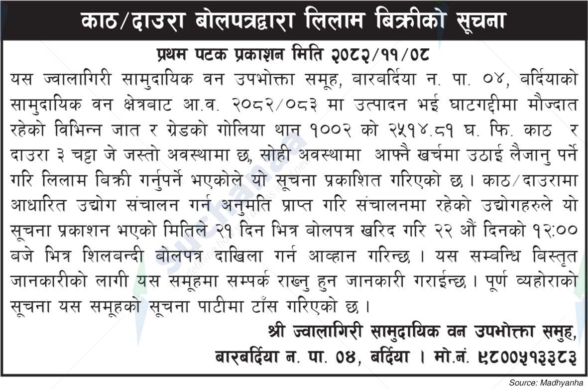 Shree Jwalagiri Saa.Wa.Wo.Sa., Bardiya