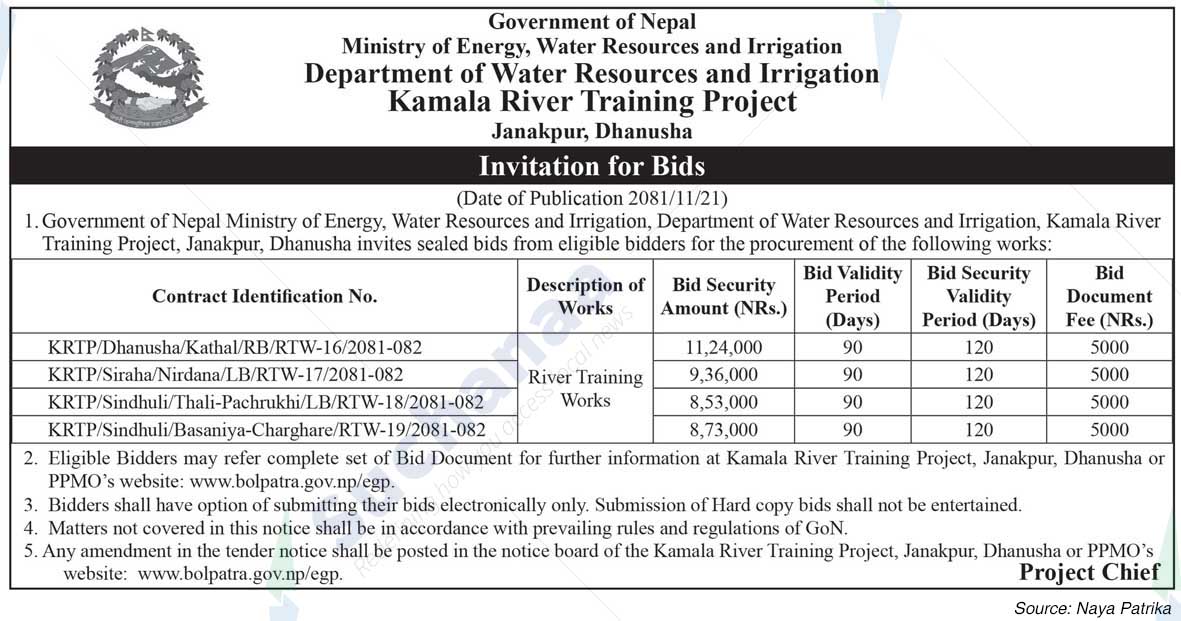 Kamala River Training Project