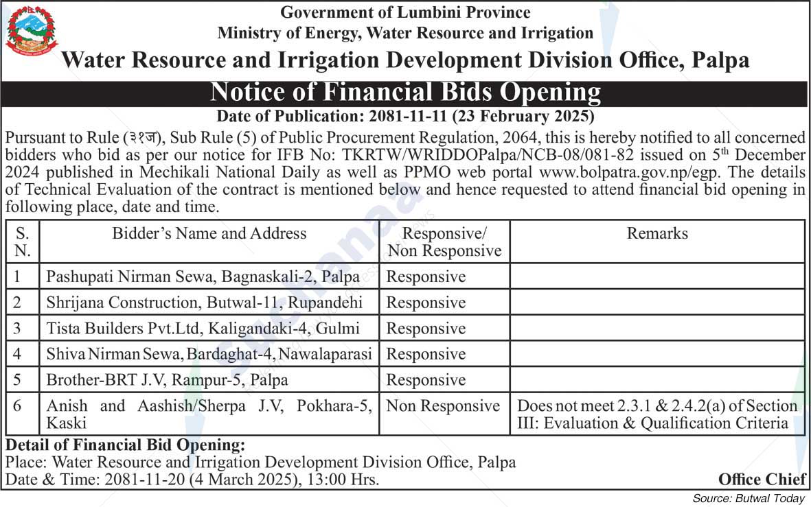 Water Resources and Irrigation Development Division Office, Palpa
