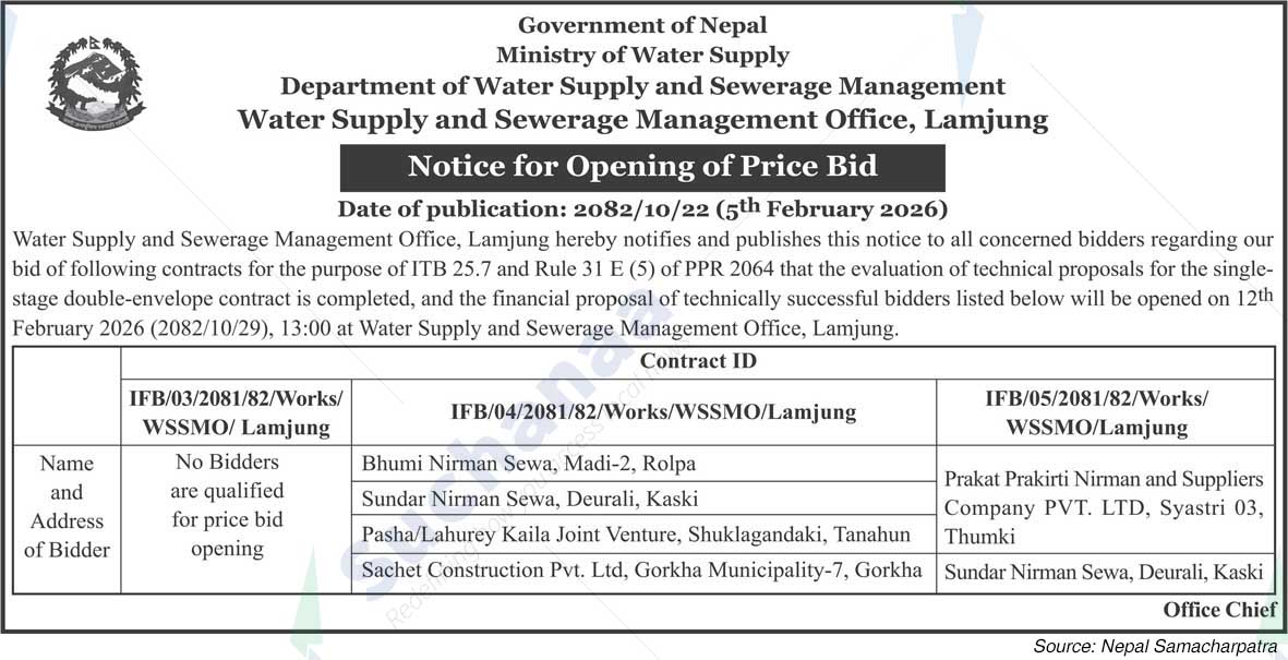 Water Supply and Sewerage Management Office, Lamjung