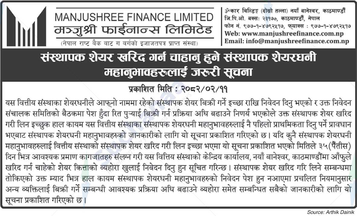 Manjushree Finance Limited