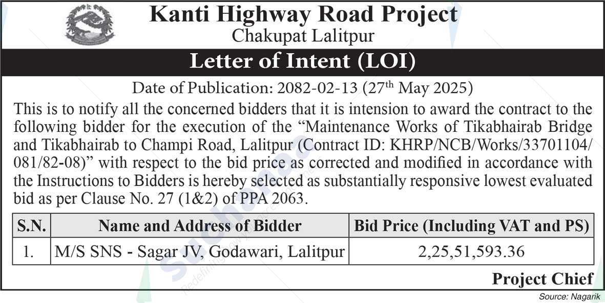 Kanti Highway Road Project, Chakupat
