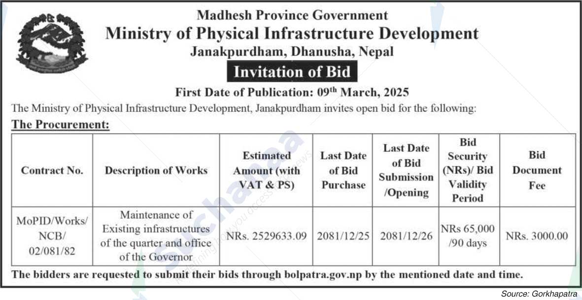 Ministry of Physical Infrastructure Development