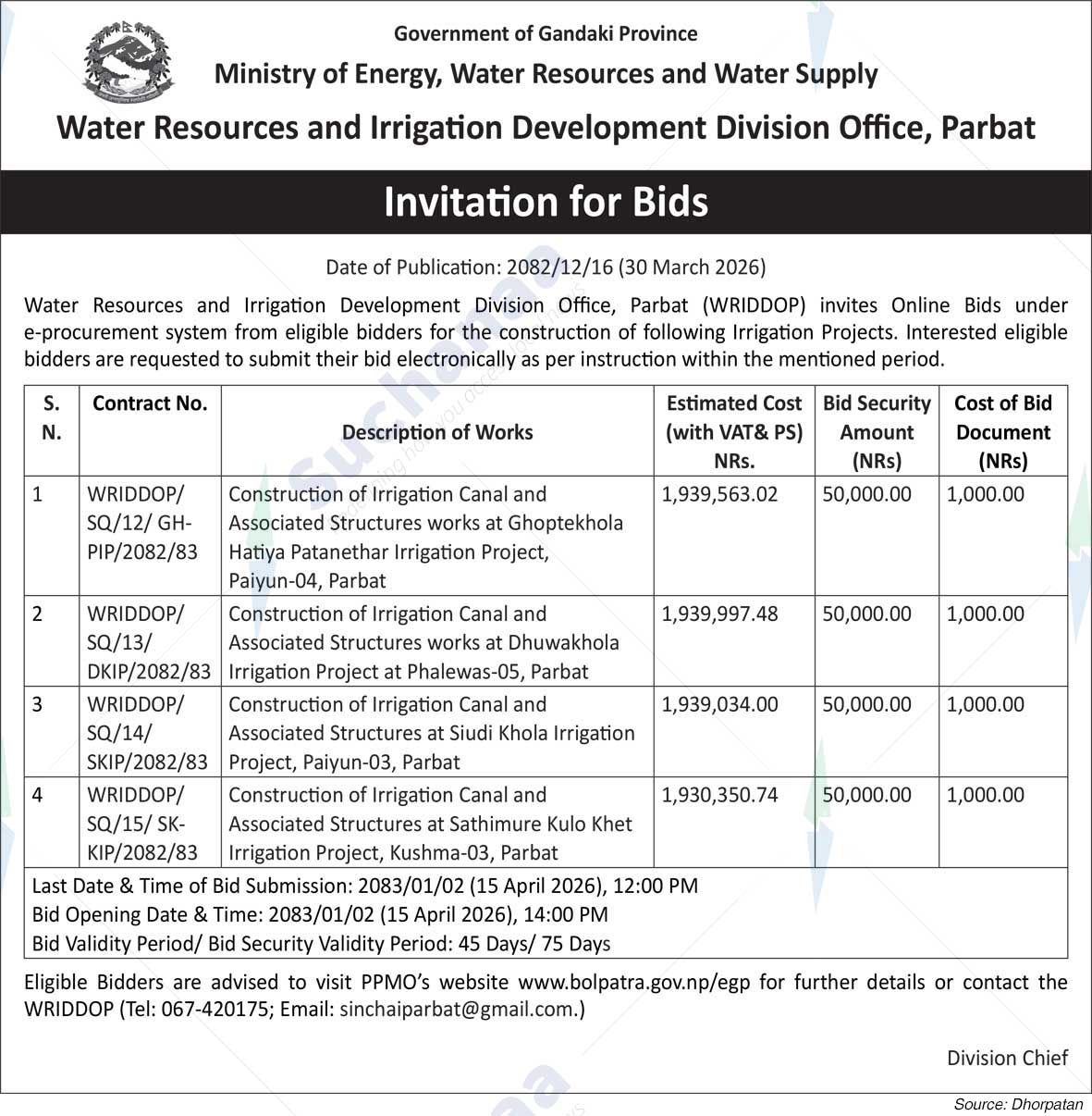 Water Resources and Irrigation Development Division Office, Parbat