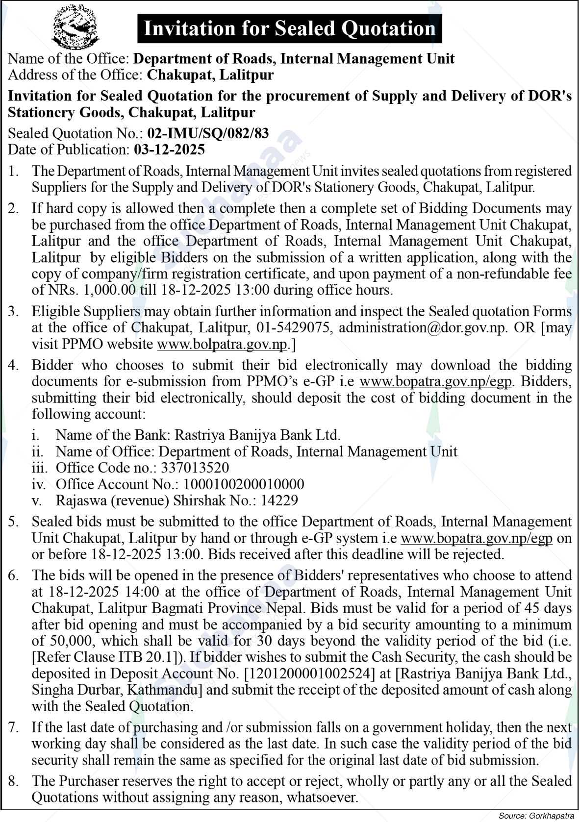 Department of Road, Chakupat, Lalitpur