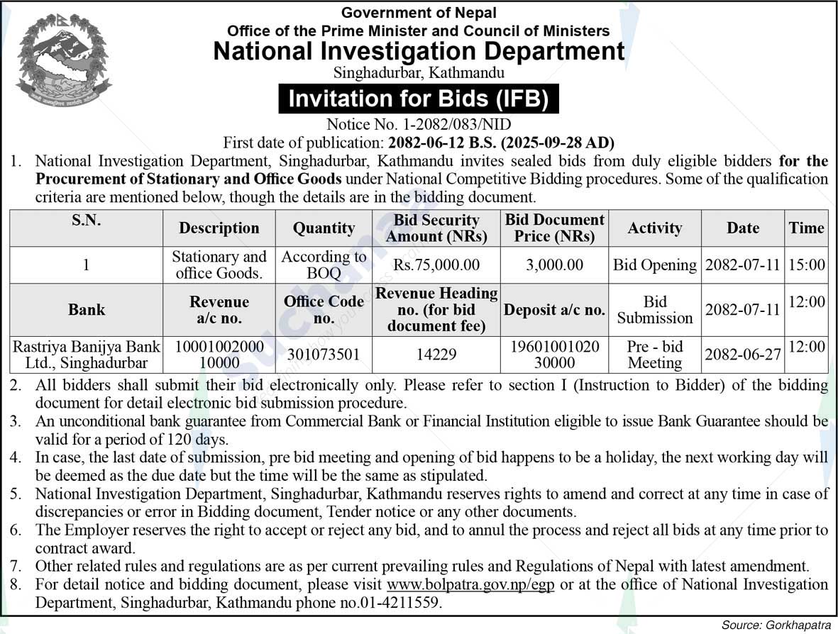 National Investigation Department