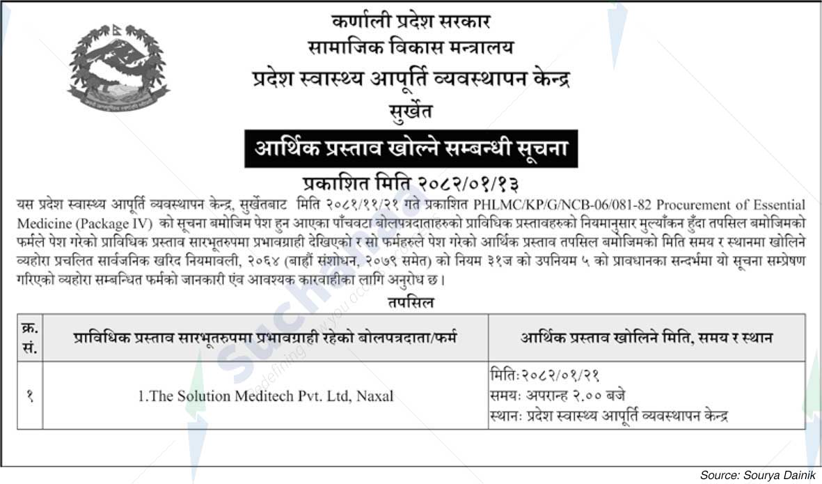 Province Health Logistics Management Center, Surkhet