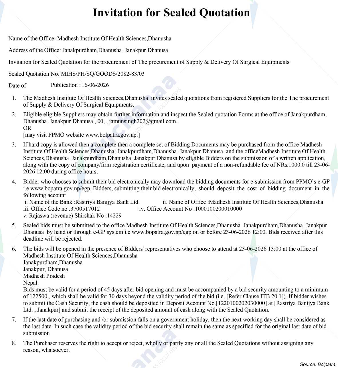 Madhesh Institute of Health Sciences (MIHS)