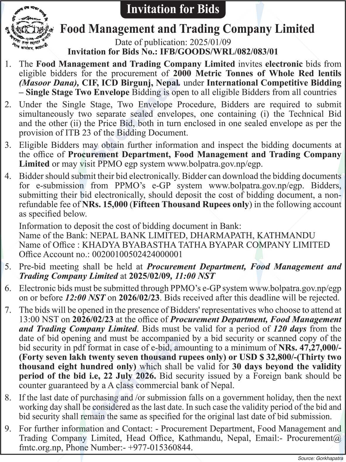 Food Management and Trading Company Limited
