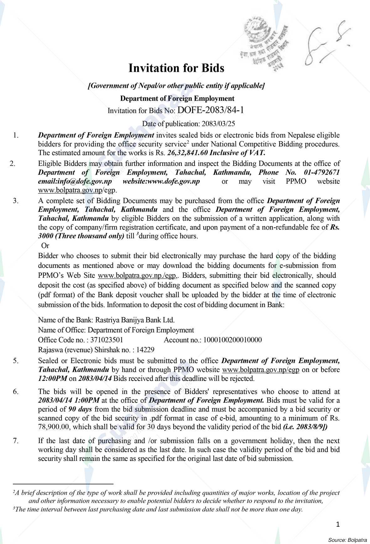 Department of Foreign Employment