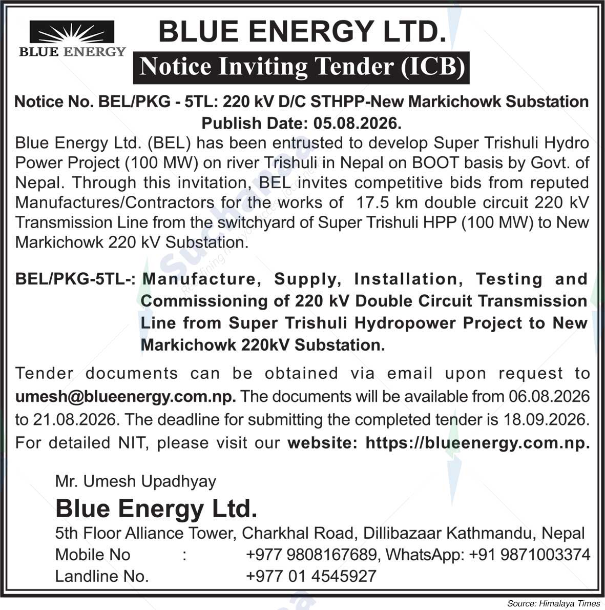 Blue Energy Limited (BEL)