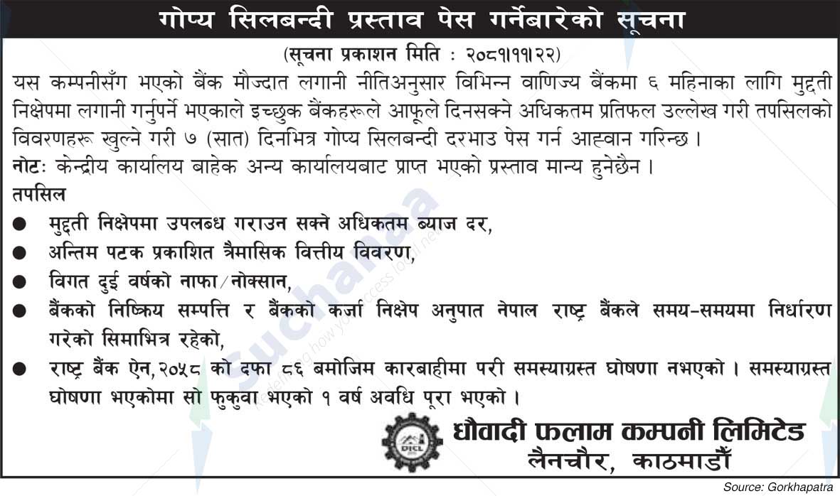 Dhowadi Iron Company Limited