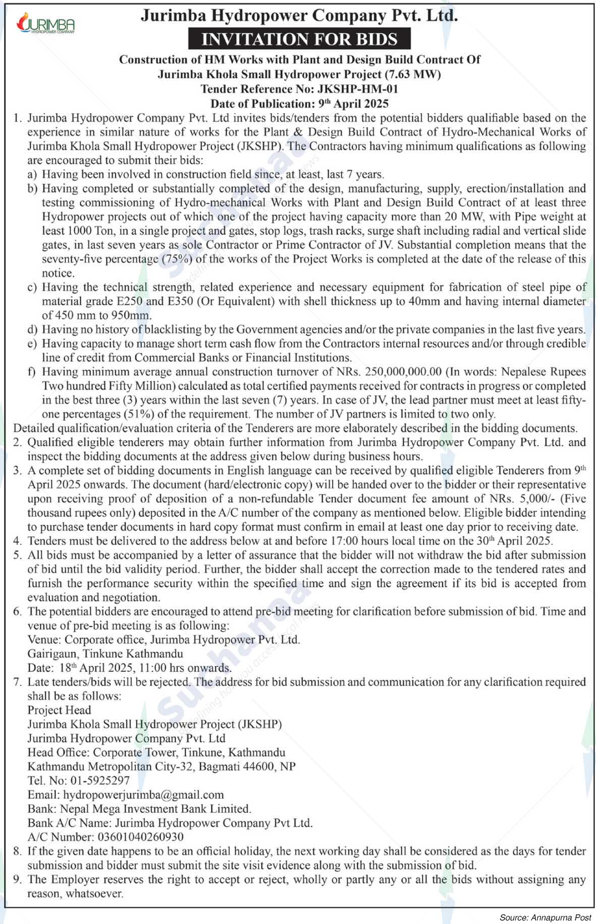 Jurimba Hydropower Company Pvt. Ltd.