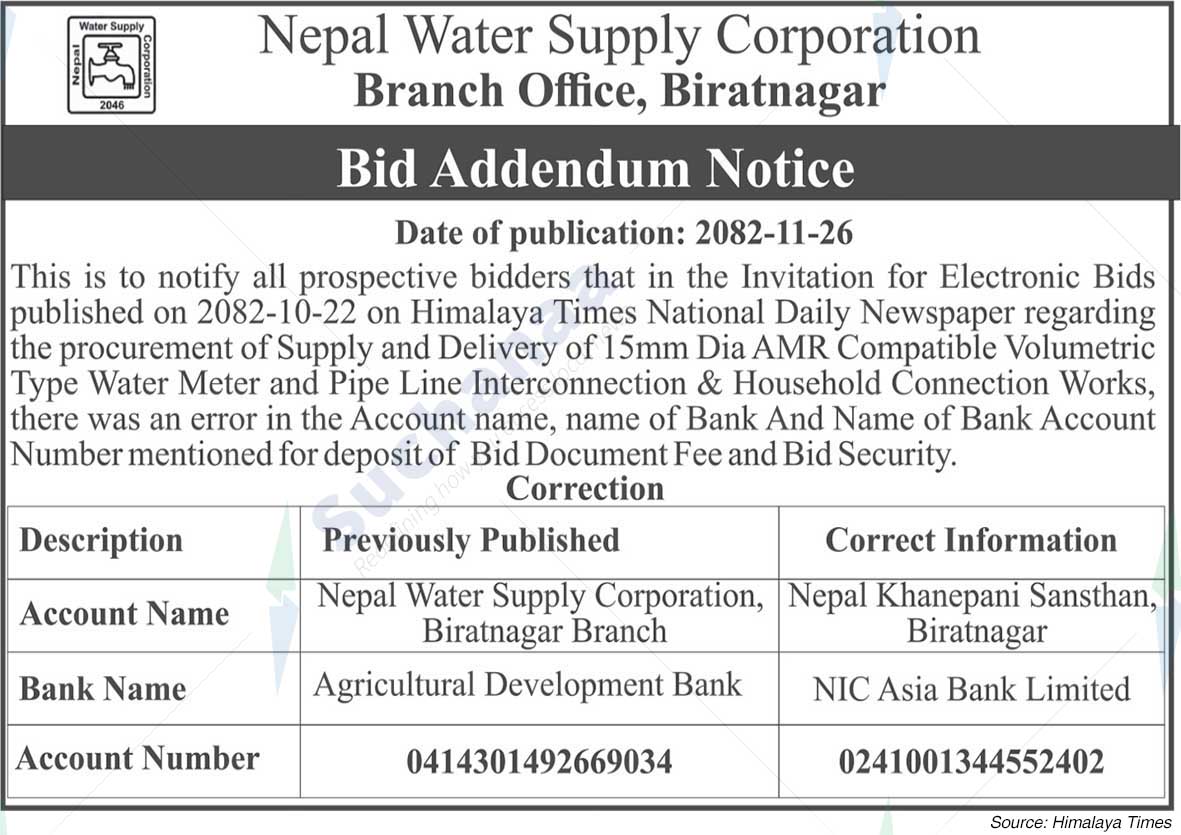 Nepal Water Supply Corporation (NSC)