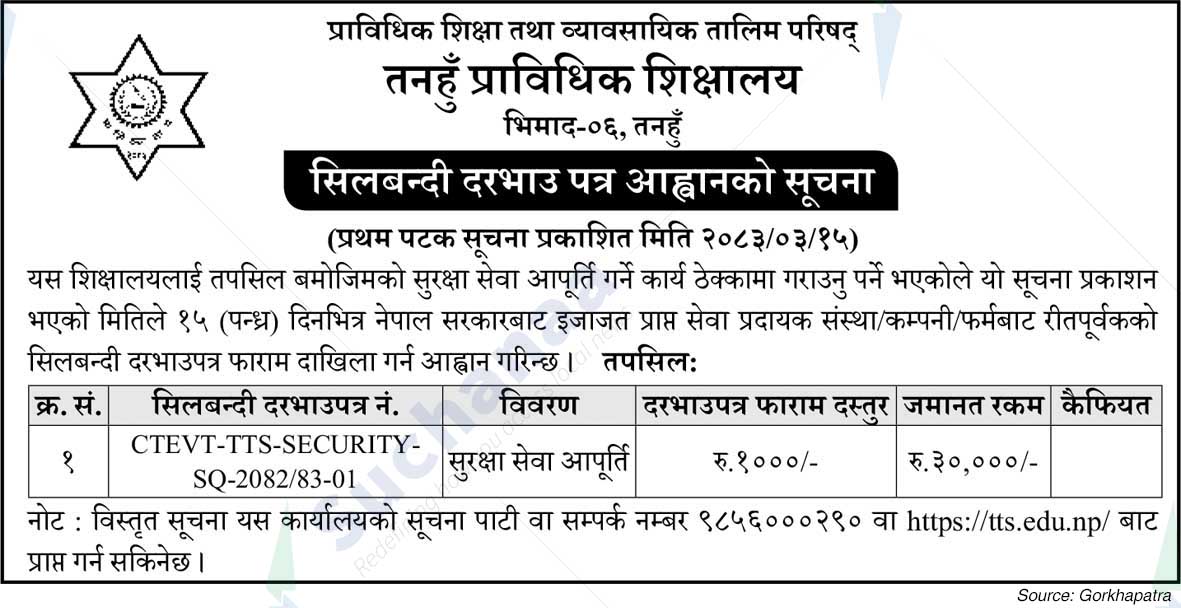 Tanahun Technical School, Tanahun