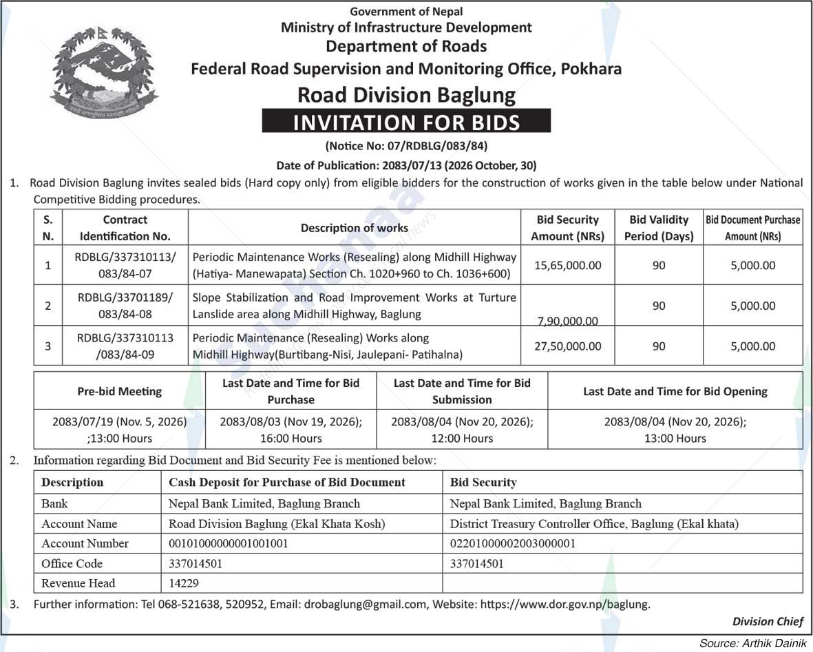 Road Division, Baglung