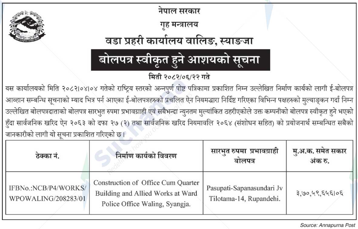 Ward Police Office Waling, Syangja