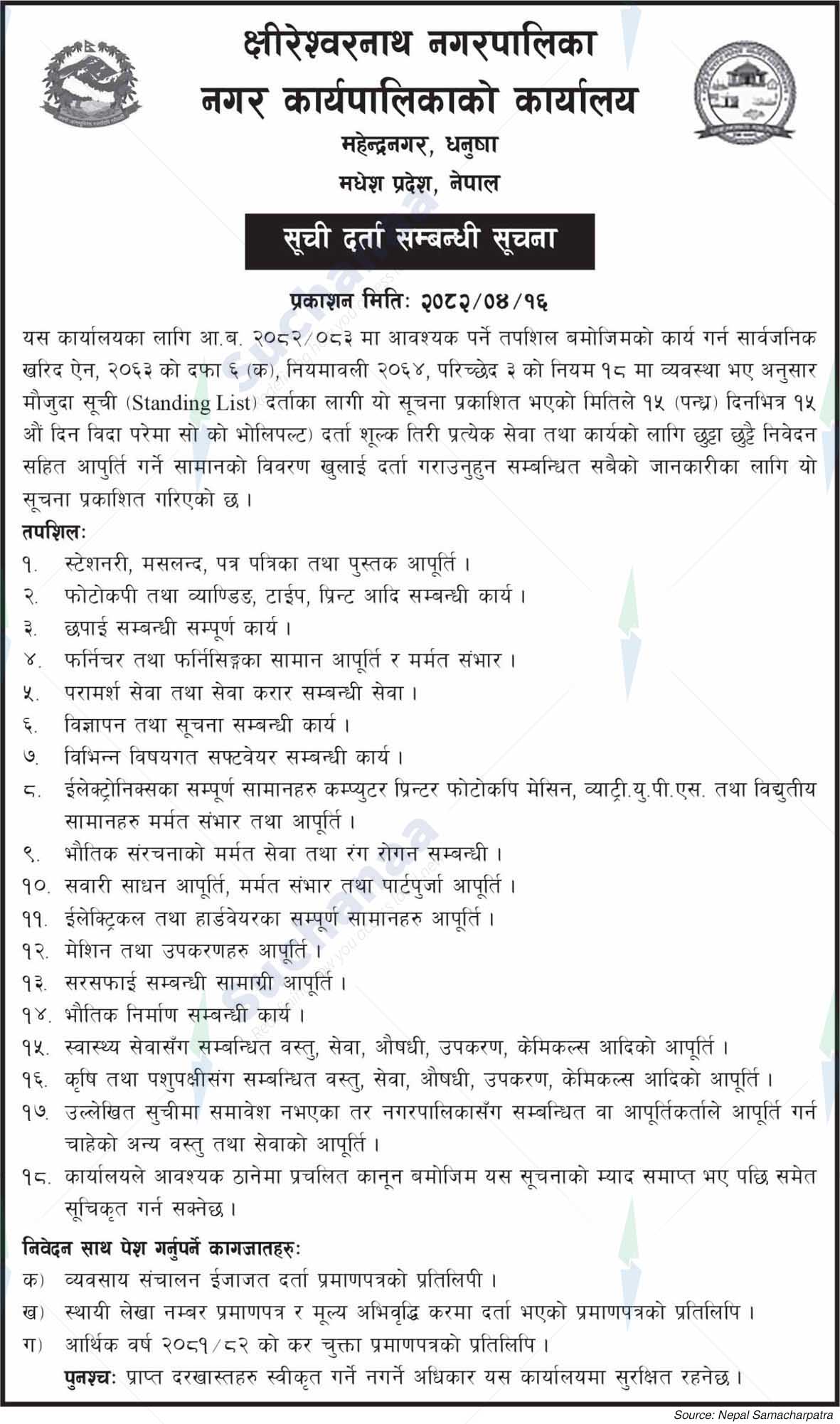 Kshireshwornath Municipality