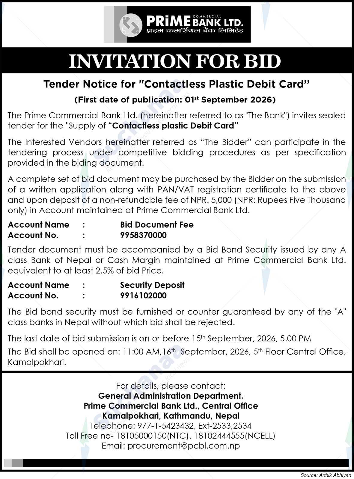 Prime Commercial Bank Limited