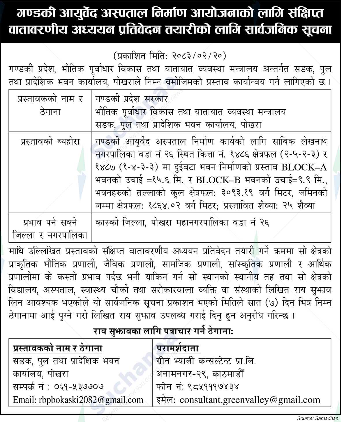 Road, Bridge and Provincial Building Office, Pokhara