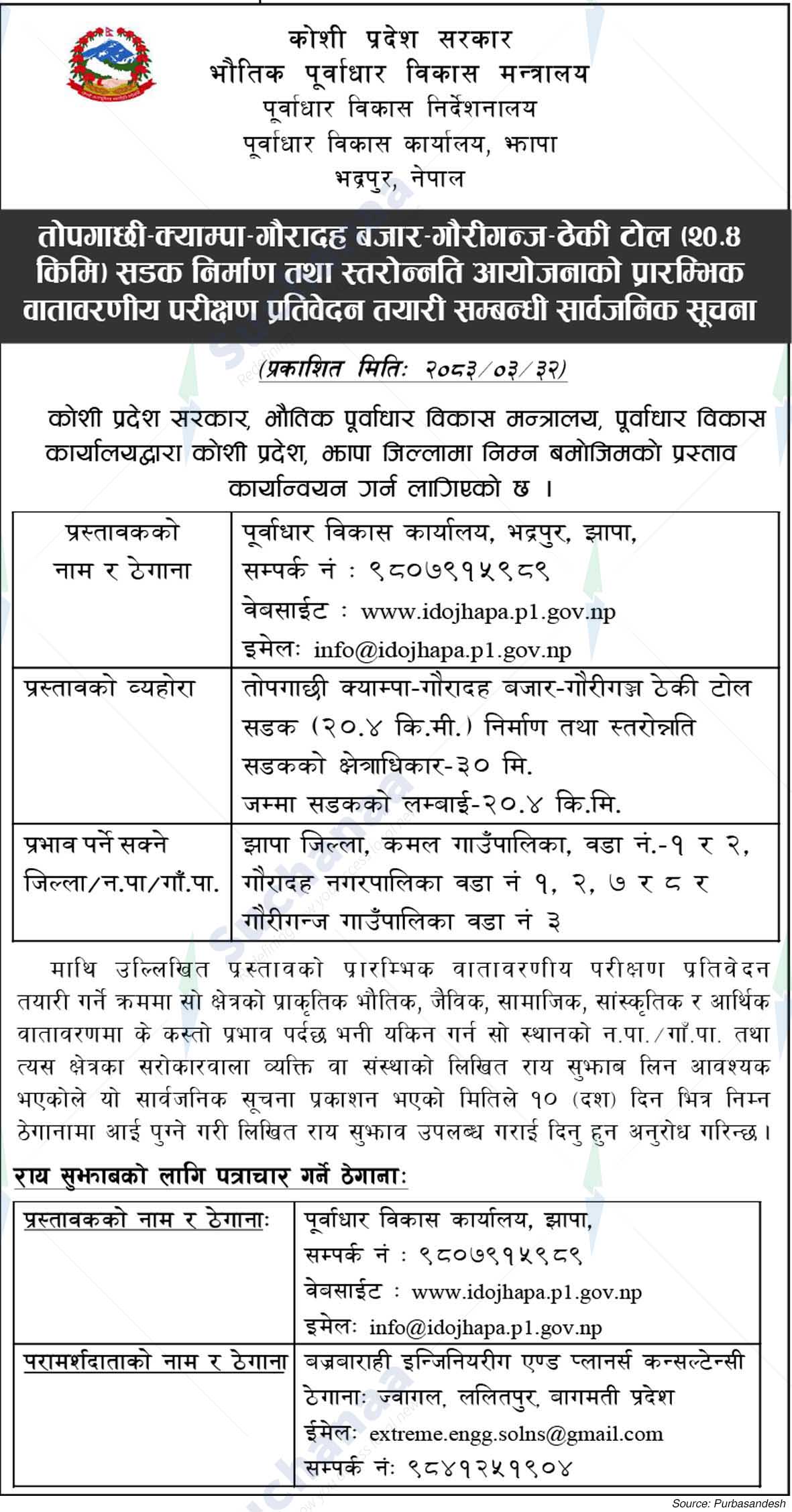 Infrastructure Development Office, Jhapa