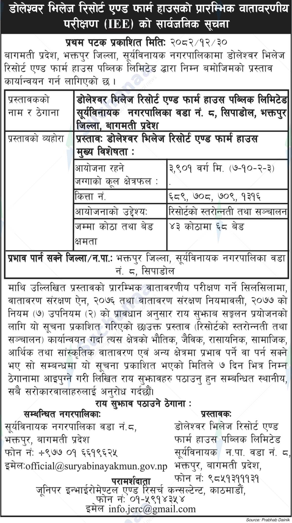 Doleshwor Village Resort and Farm House Public Limited, Bhaktapur