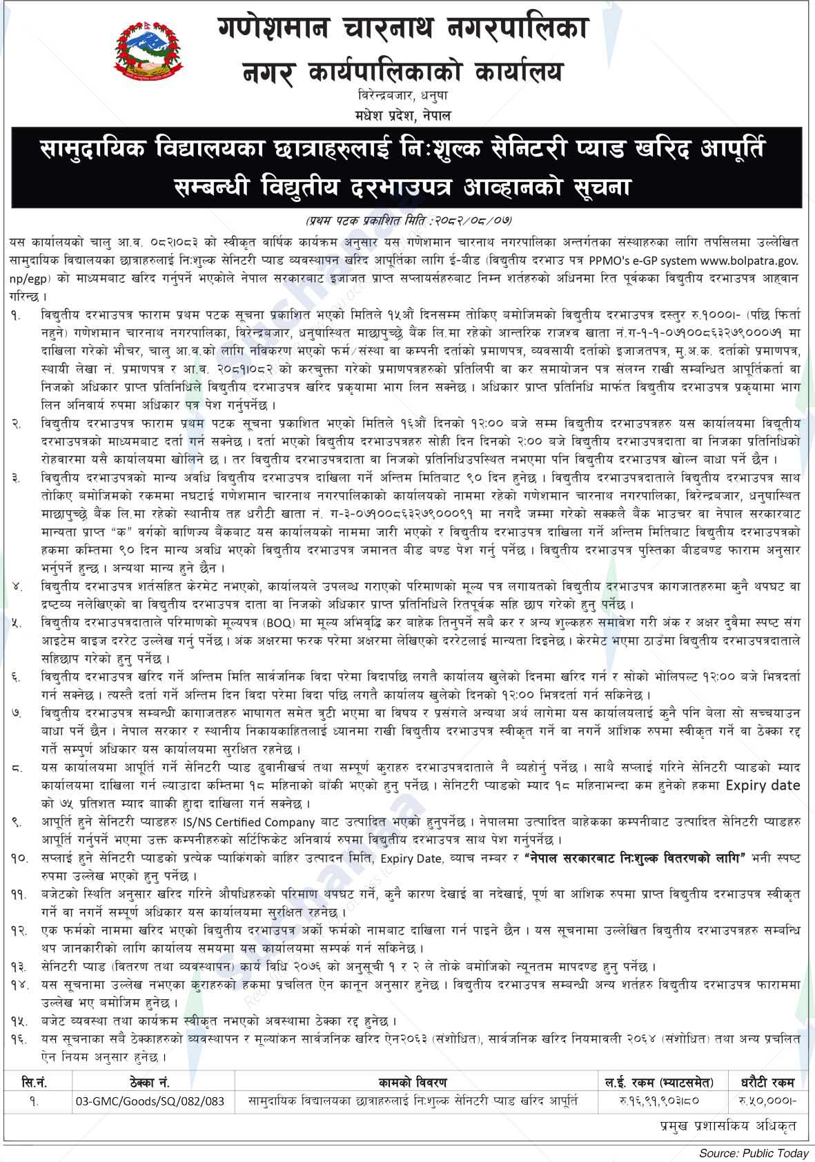 Ganeshman Charnath Municipality