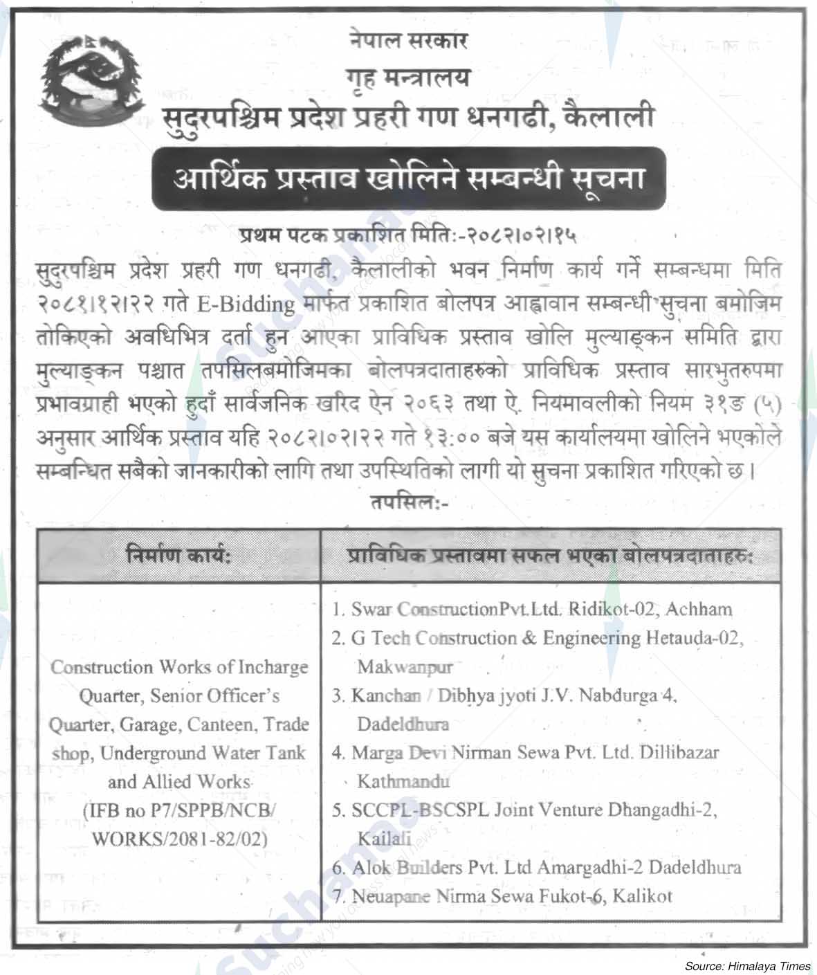 Far Western Province Police Battalion, Dhangadhi