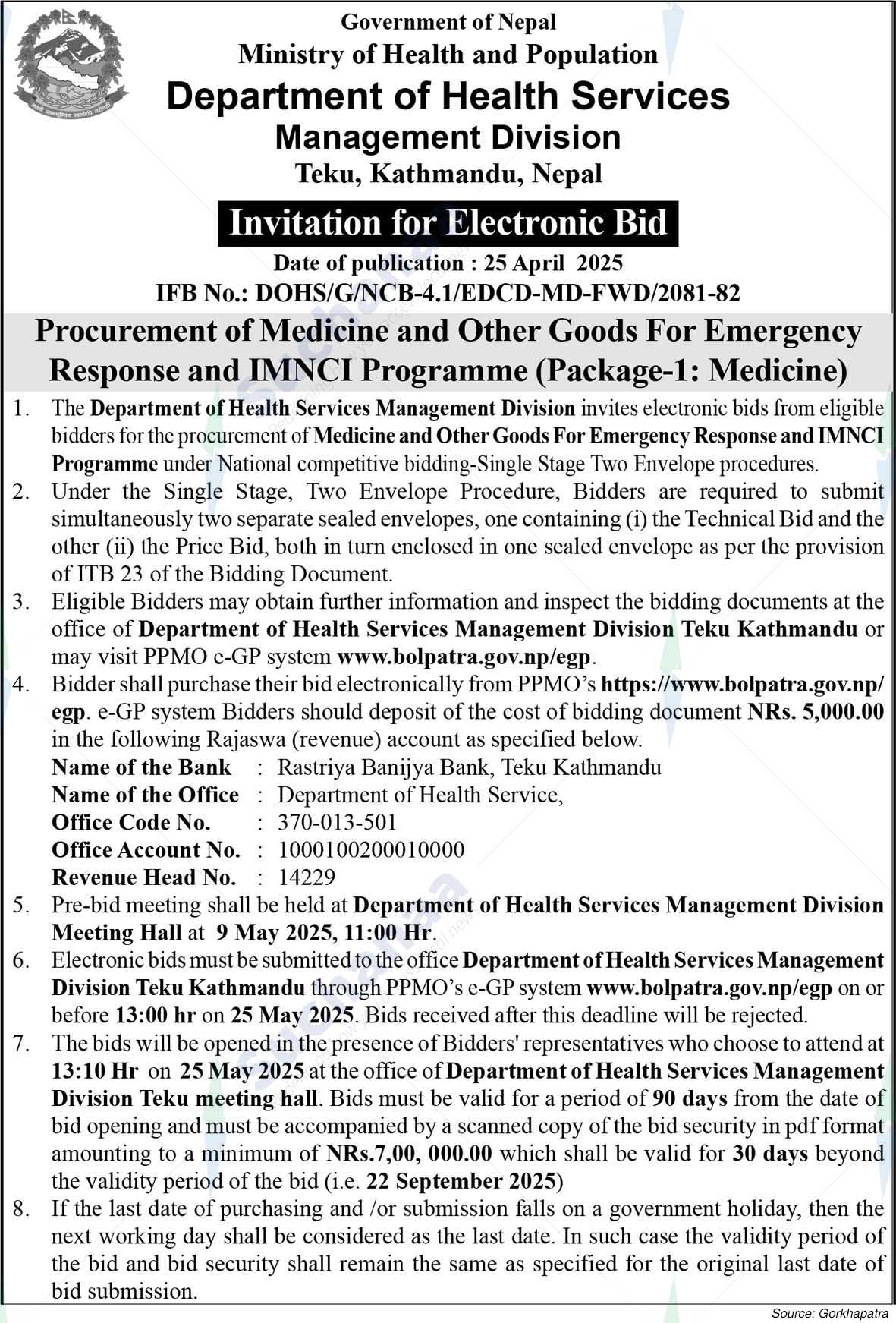 Department of Health Services