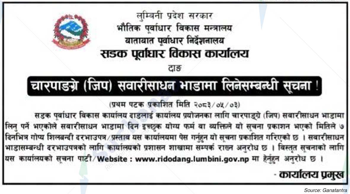 Road Infrastructure Development Office, Dang