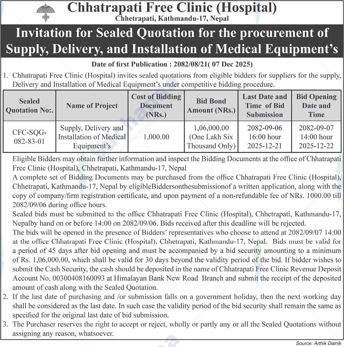 Chhatrapati Free Clinic (Hospital), Chhetrapati, Kathmandu