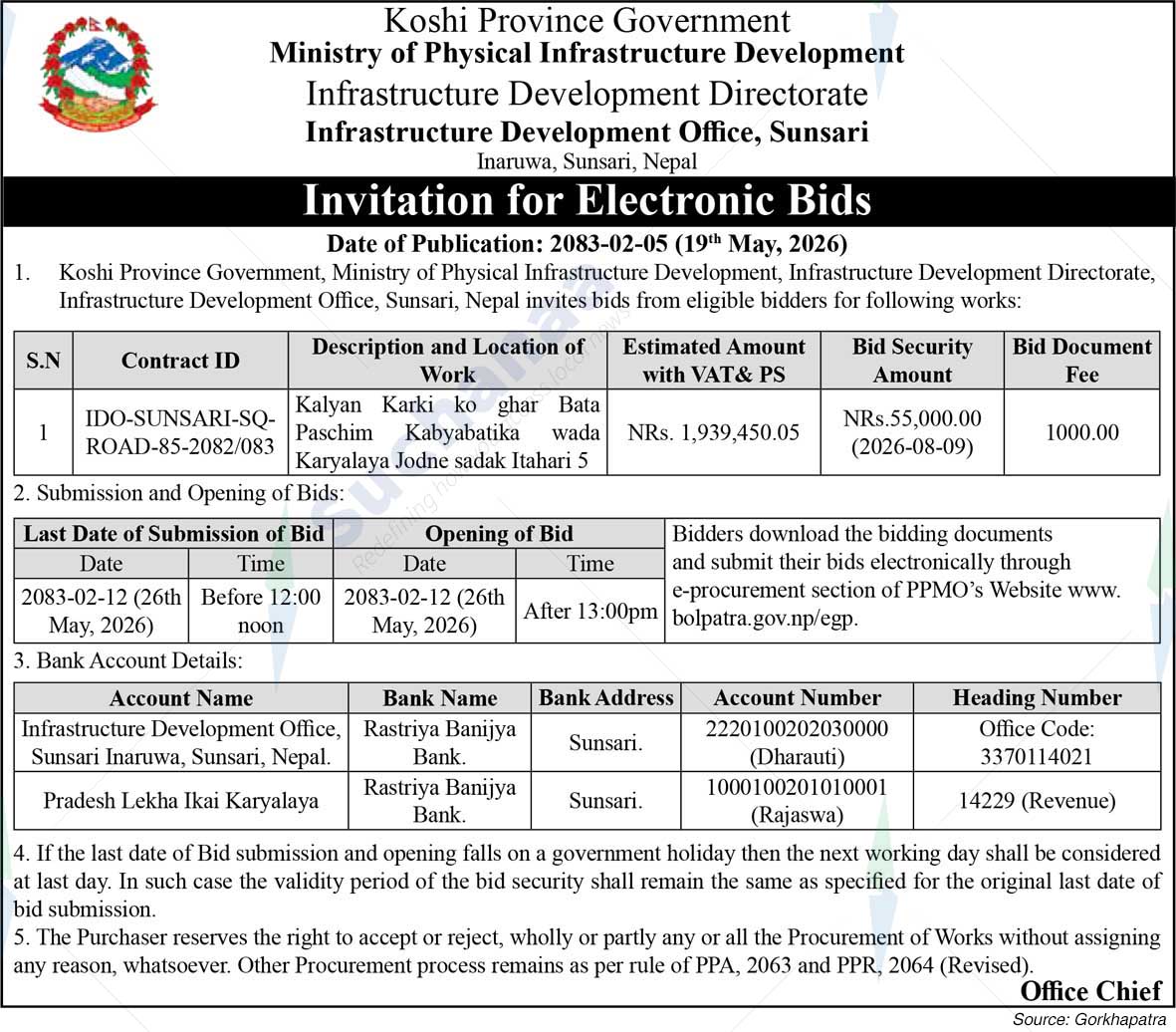 Infrastructure Development Office, Sunsari