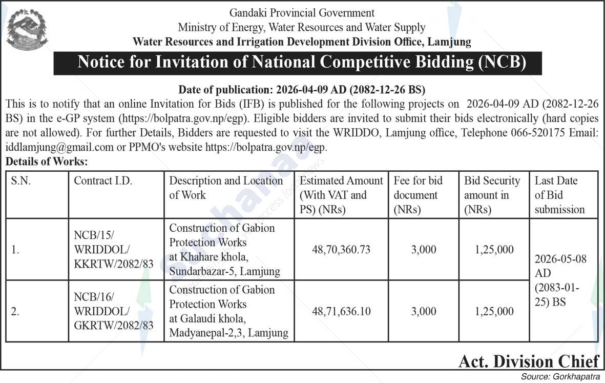 Water Resources and Irrigation Development Division Office, Lamjung