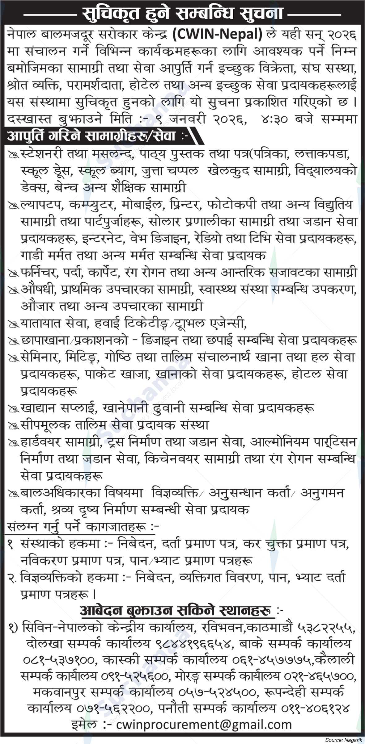 Child Labor Concerns, Nepal (CWIN-Nepal)