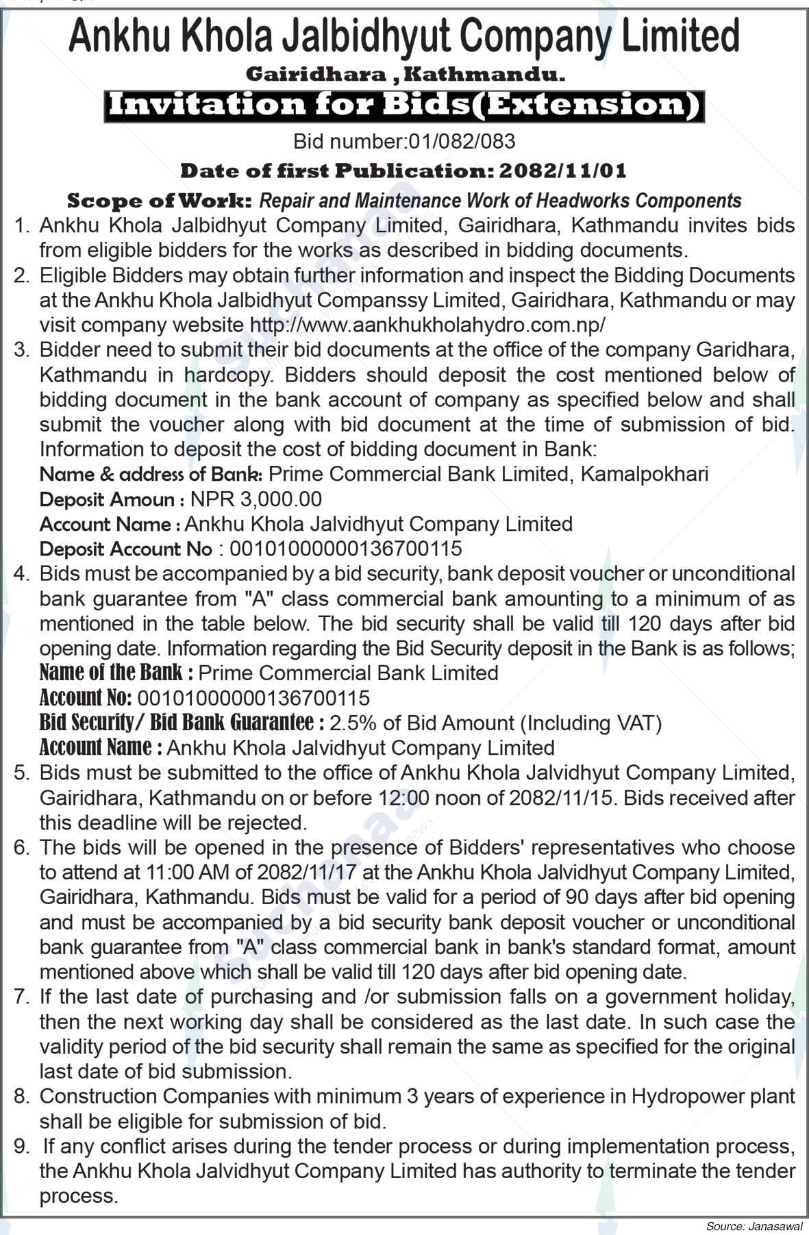 Ankhu Khola Jalvidhyut Company Ltd.